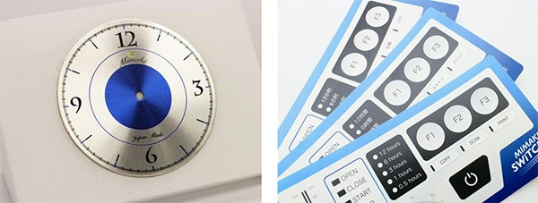 高精度印刷的用途範例：錶盤、操作面板