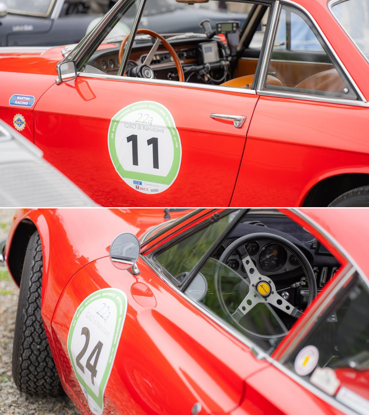 在計時賽活動「輕井澤古董車大賽」中，使用「CJV200-130」製作車體用的貼紙